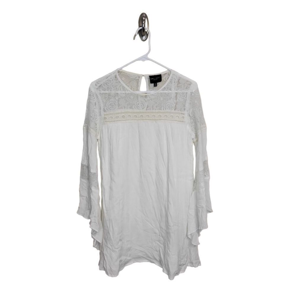 Romeo & Juliet Couture Angel Sleeve Lace Peasant Midi Dress